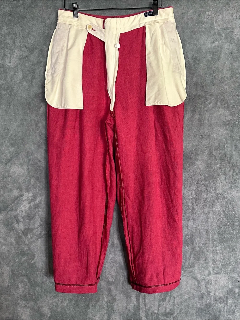 Polo by Ralph Lauren vintage made in USA red linen pants trousers chinos cuffed